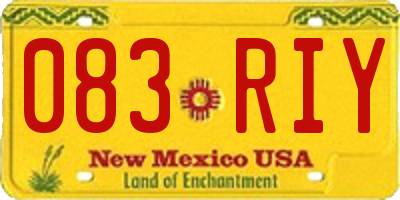 NM license plate 083RIY