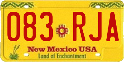NM license plate 083RJA