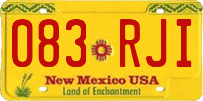 NM license plate 083RJI
