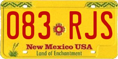 NM license plate 083RJS