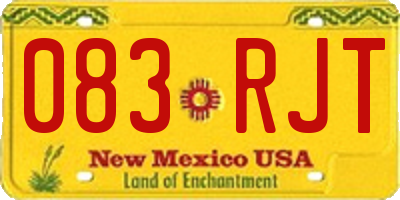 NM license plate 083RJT