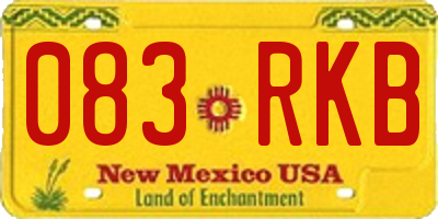NM license plate 083RKB