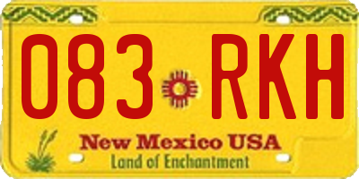 NM license plate 083RKH
