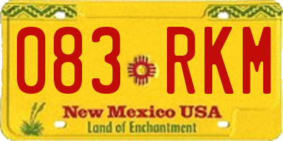 NM license plate 083RKM