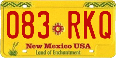 NM license plate 083RKQ