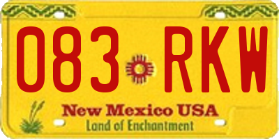 NM license plate 083RKW