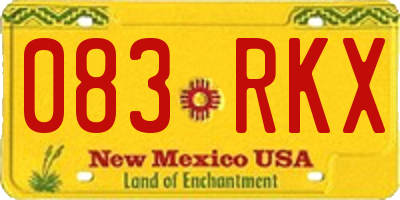 NM license plate 083RKX