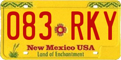 NM license plate 083RKY