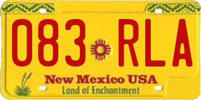 NM license plate 083RLA