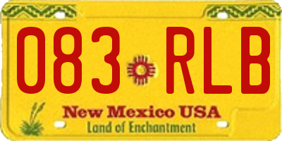 NM license plate 083RLB