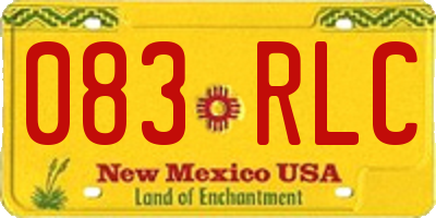 NM license plate 083RLC