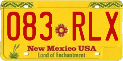 NM license plate 083RLX