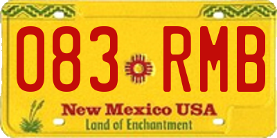 NM license plate 083RMB