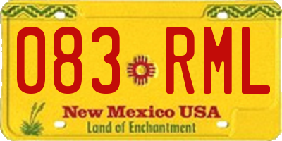 NM license plate 083RML