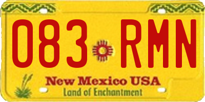 NM license plate 083RMN