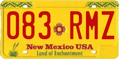 NM license plate 083RMZ