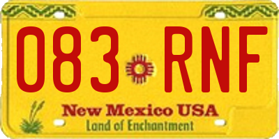 NM license plate 083RNF