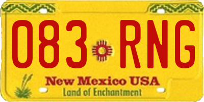 NM license plate 083RNG