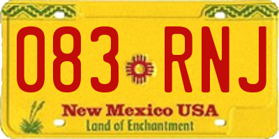 NM license plate 083RNJ