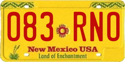 NM license plate 083RNO