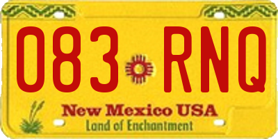 NM license plate 083RNQ
