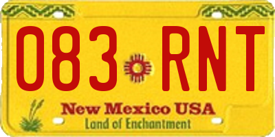 NM license plate 083RNT