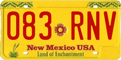NM license plate 083RNV