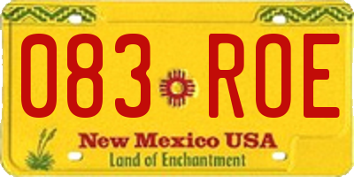 NM license plate 083ROE