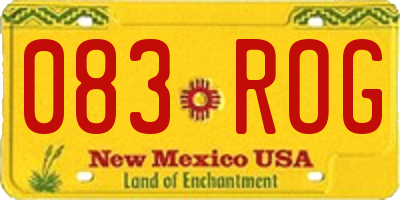 NM license plate 083ROG