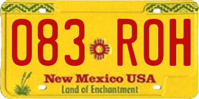 NM license plate 083ROH