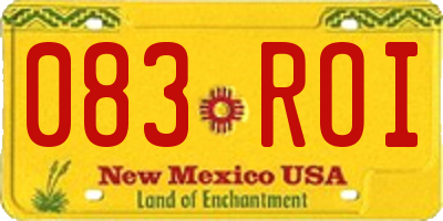 NM license plate 083ROI