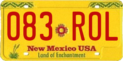 NM license plate 083ROL