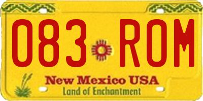 NM license plate 083ROM