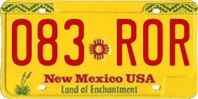 NM license plate 083ROR