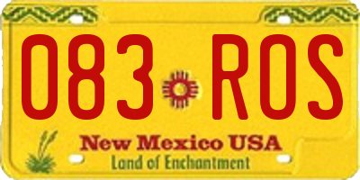 NM license plate 083ROS