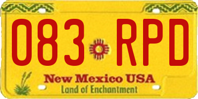 NM license plate 083RPD