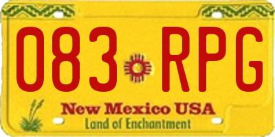 NM license plate 083RPG