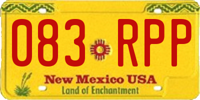 NM license plate 083RPP