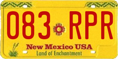 NM license plate 083RPR