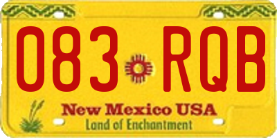 NM license plate 083RQB