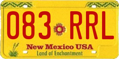 NM license plate 083RRL