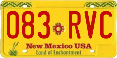 NM license plate 083RVC