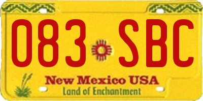 NM license plate 083SBC