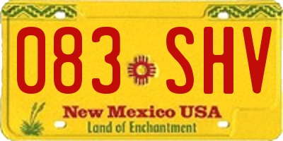 NM license plate 083SHV