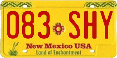 NM license plate 083SHY