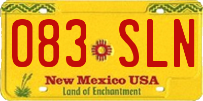NM license plate 083SLN