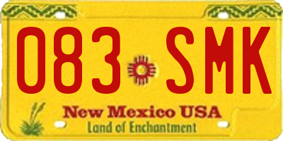 NM license plate 083SMK
