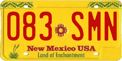NM license plate 083SMN