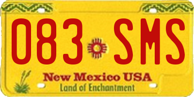 NM license plate 083SMS