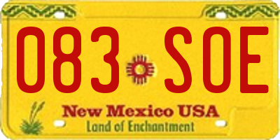 NM license plate 083SOE